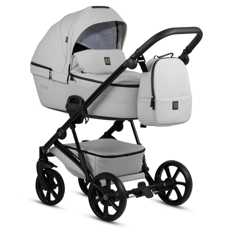 Tutis VIVA 5+ Leather baby stroller 2 in 1 085 Cloud