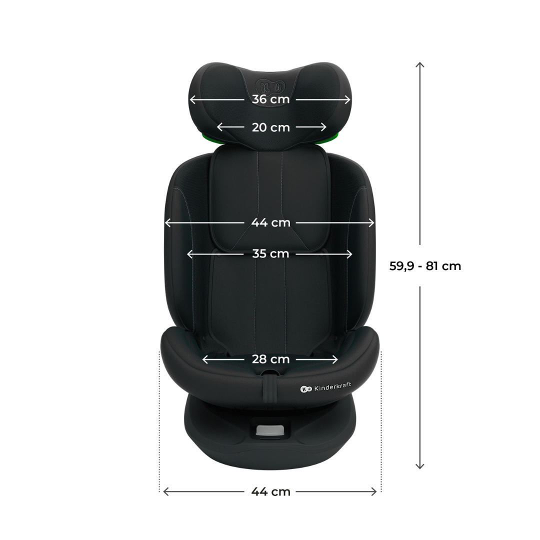 Kinderkraft I-Grow 2 PLUS столче за кола 40-150 cm BLACK