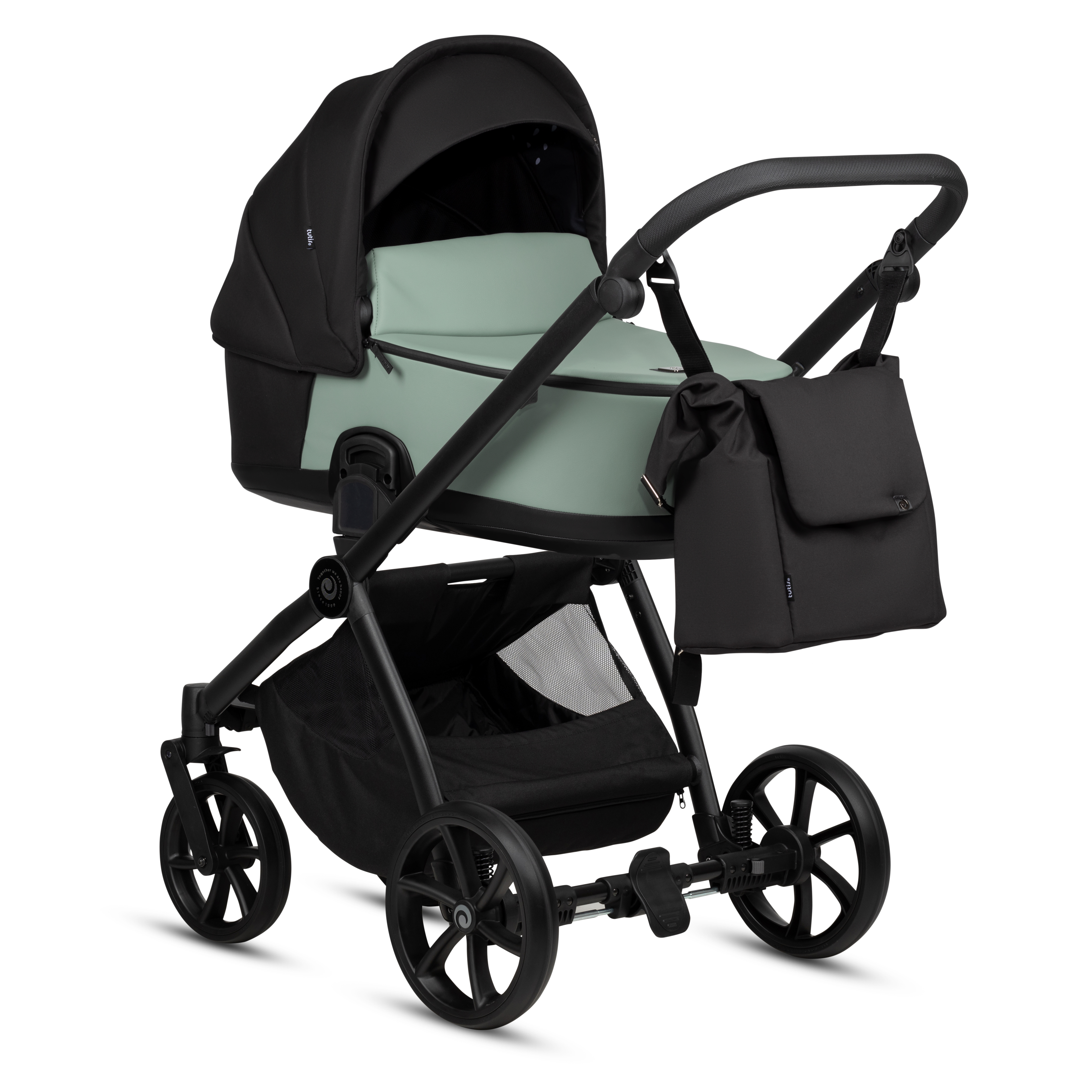 Tutis MIO 3+ Leather baby stroller 2in1 039 Sage