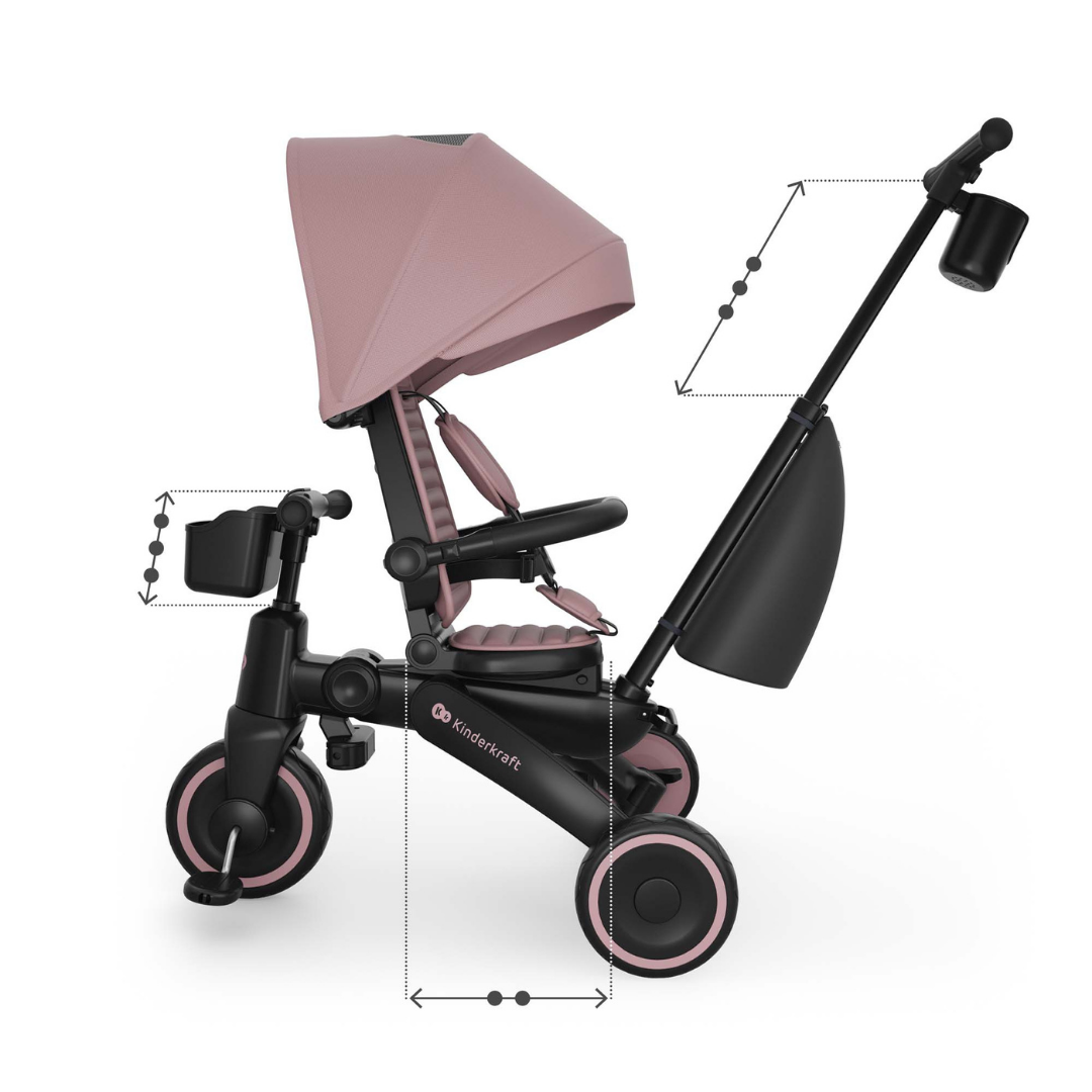 KinderKraft JAZZ 3 folding tricycle PINK