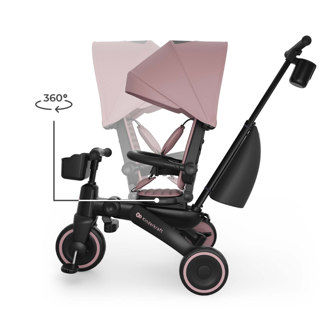 KinderKraft JAZZ 3 folding tricycle PINK