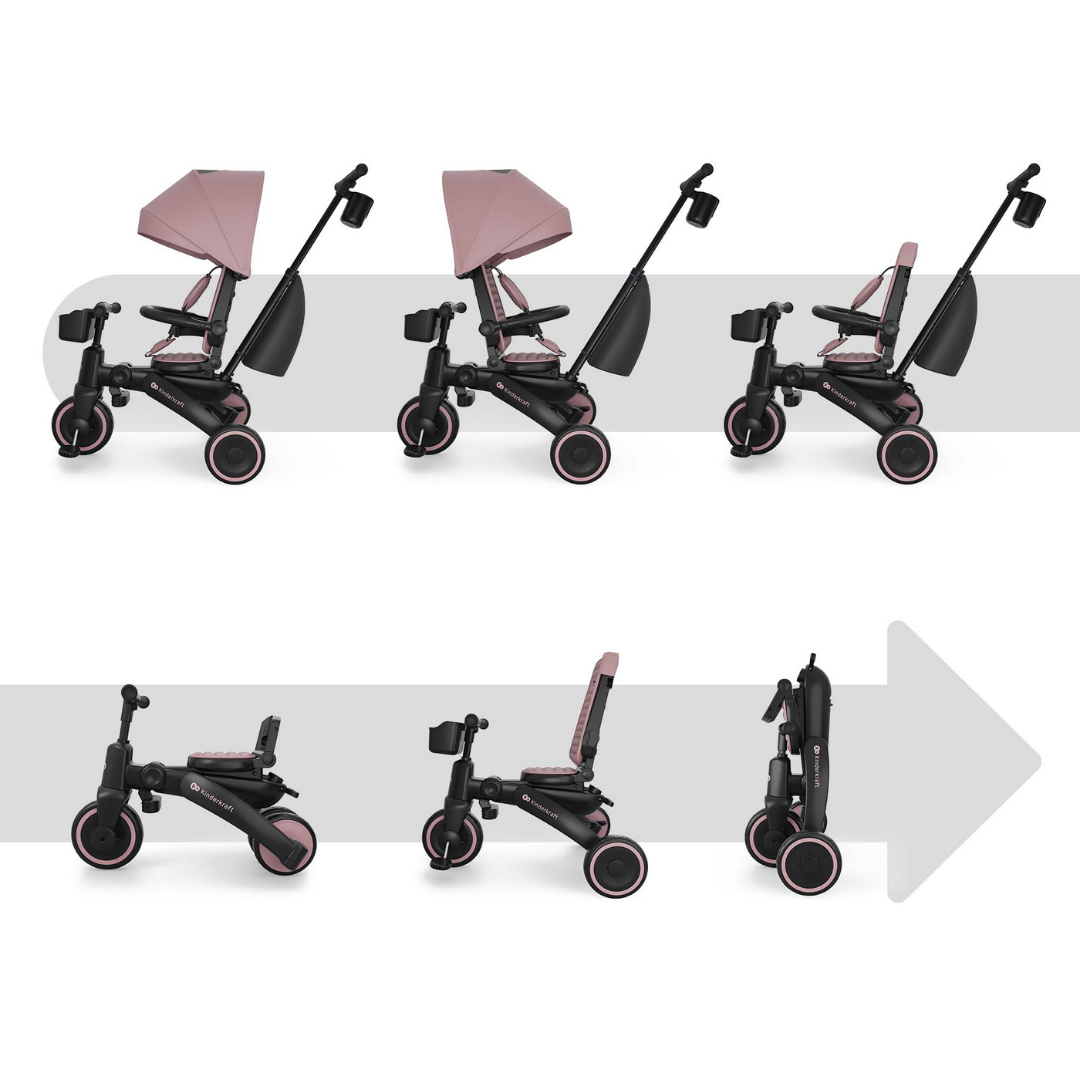 KinderKraft JAZZ 3 folding tricycle PINK