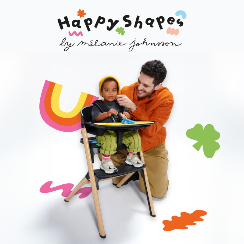 Kinderkraft LIVY high chair + CALMEE lounge chair HAPPY SHAPES