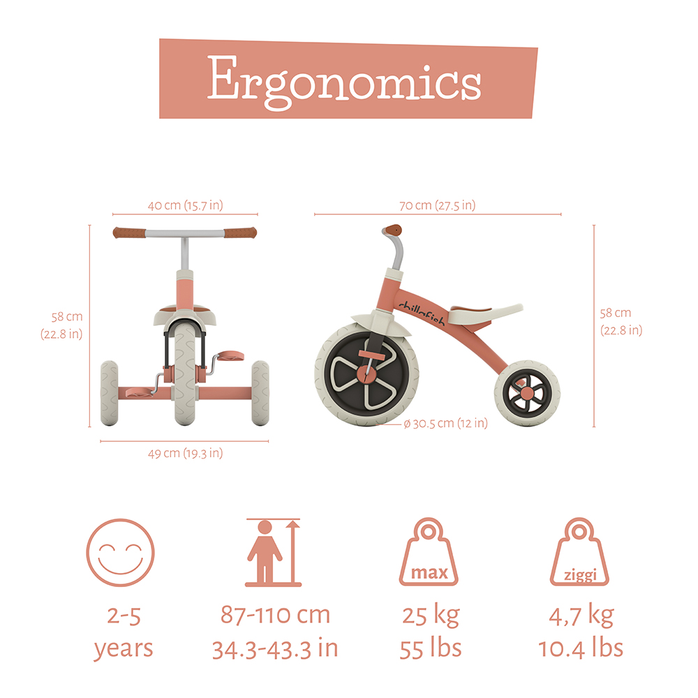 Chillafish Ziggi CPZG01SAL tricycle Salmon