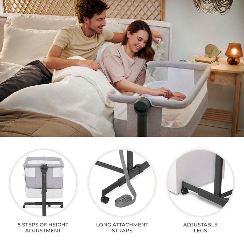 KinderKraft NESTEE UP 2 baby crib GRAY