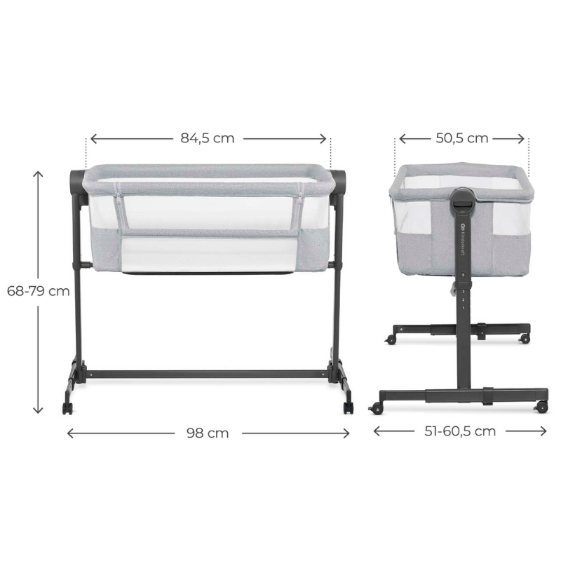 KinderKraft NESTEE UP 2 baby crib GRAY