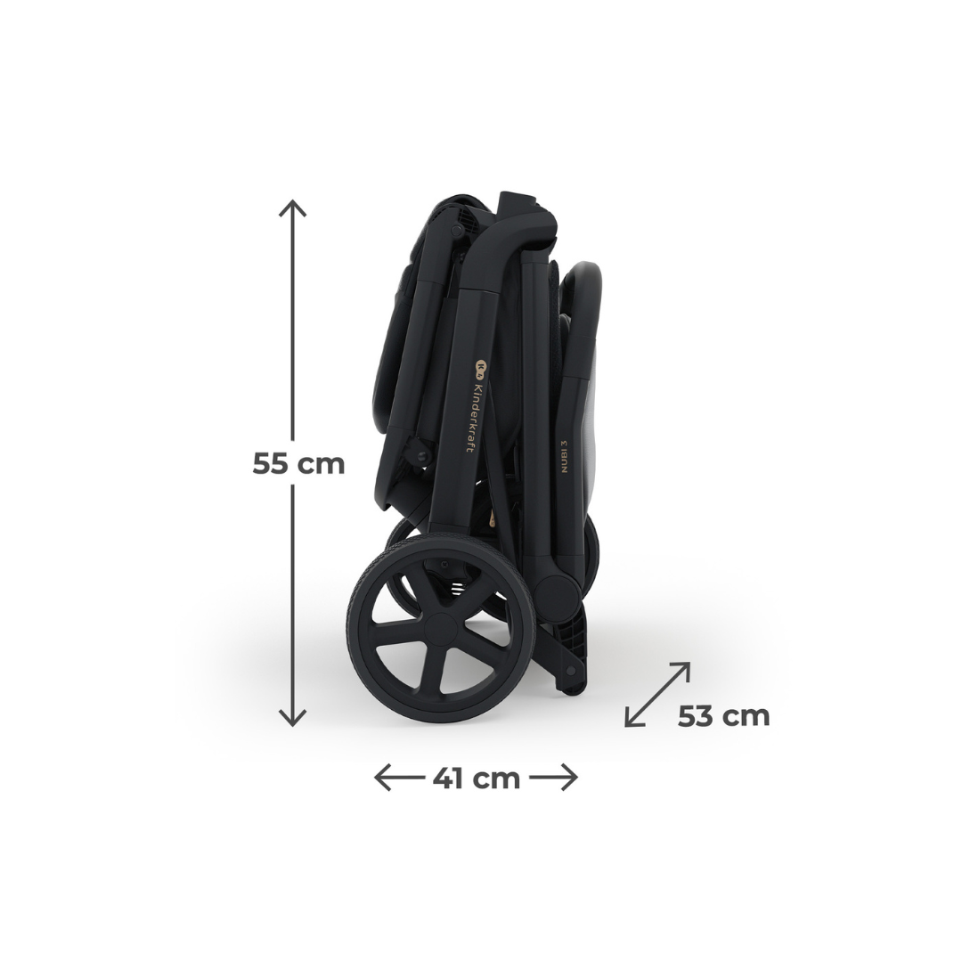 Kinderkraft NUBI 3 бебешка количка MIDNIGHT BLACK