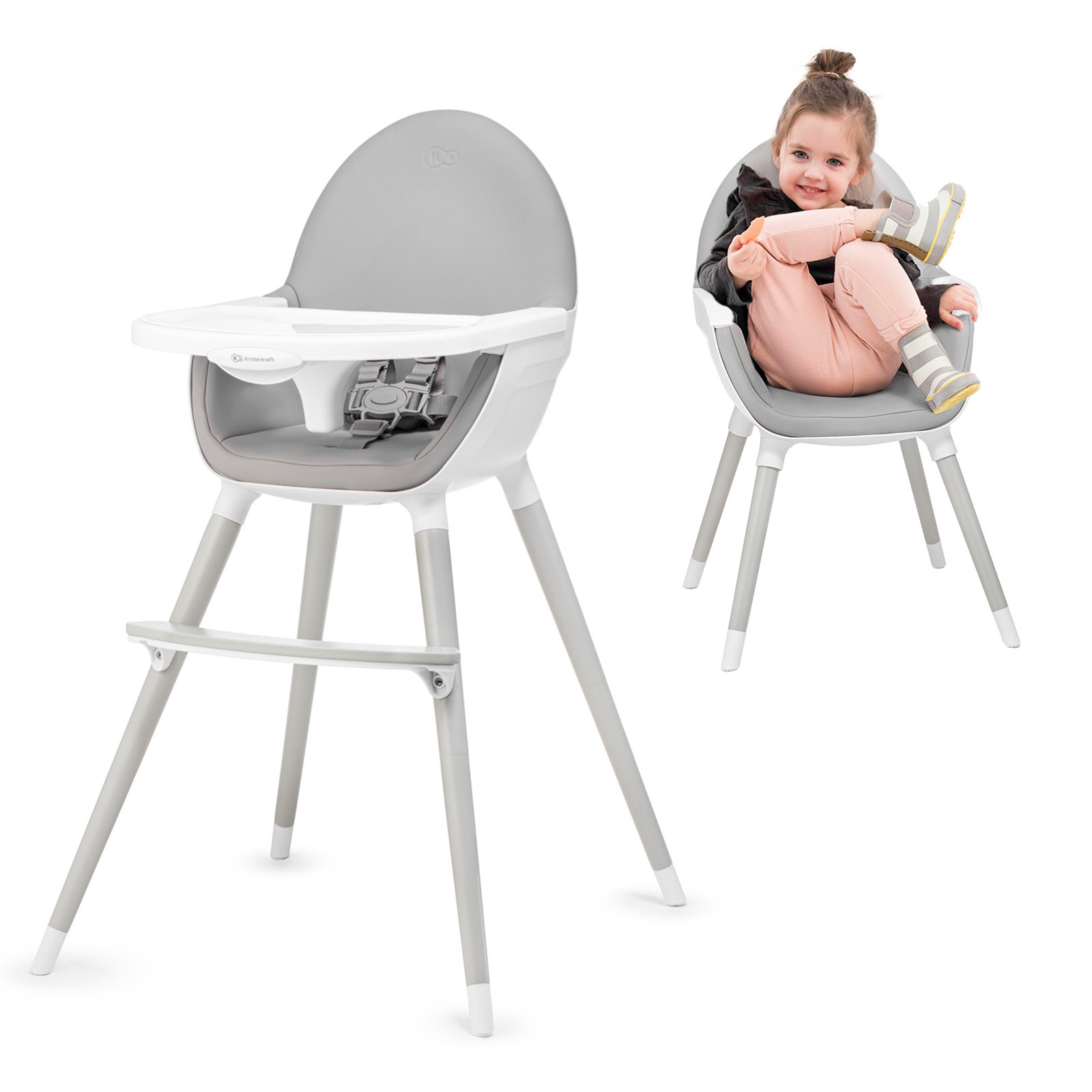 KinderKraft high chair 2IN1 FINI grey/grey legs
