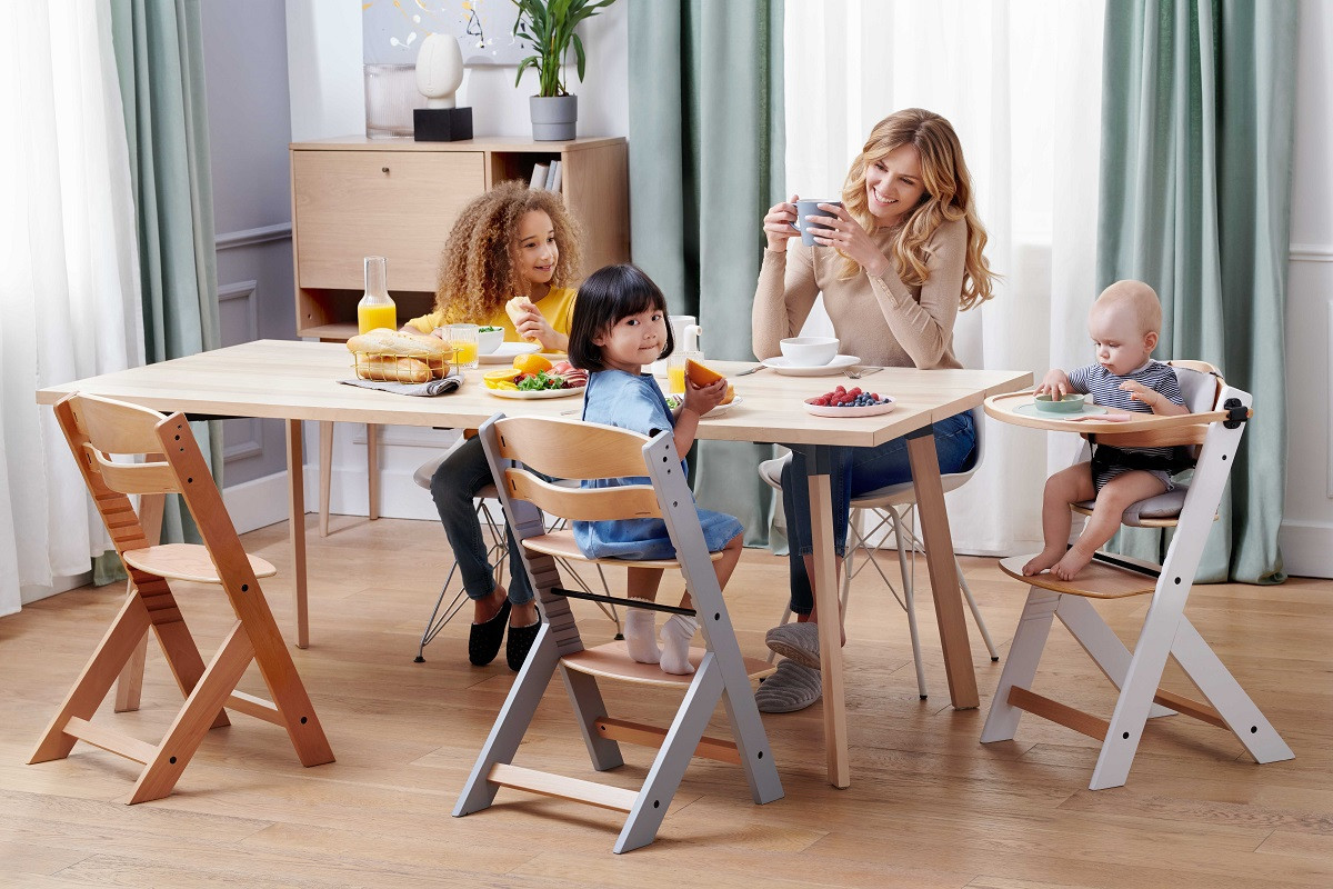 KinderKraft ENOCK high chair wooden/white legs KKKENOCWHT