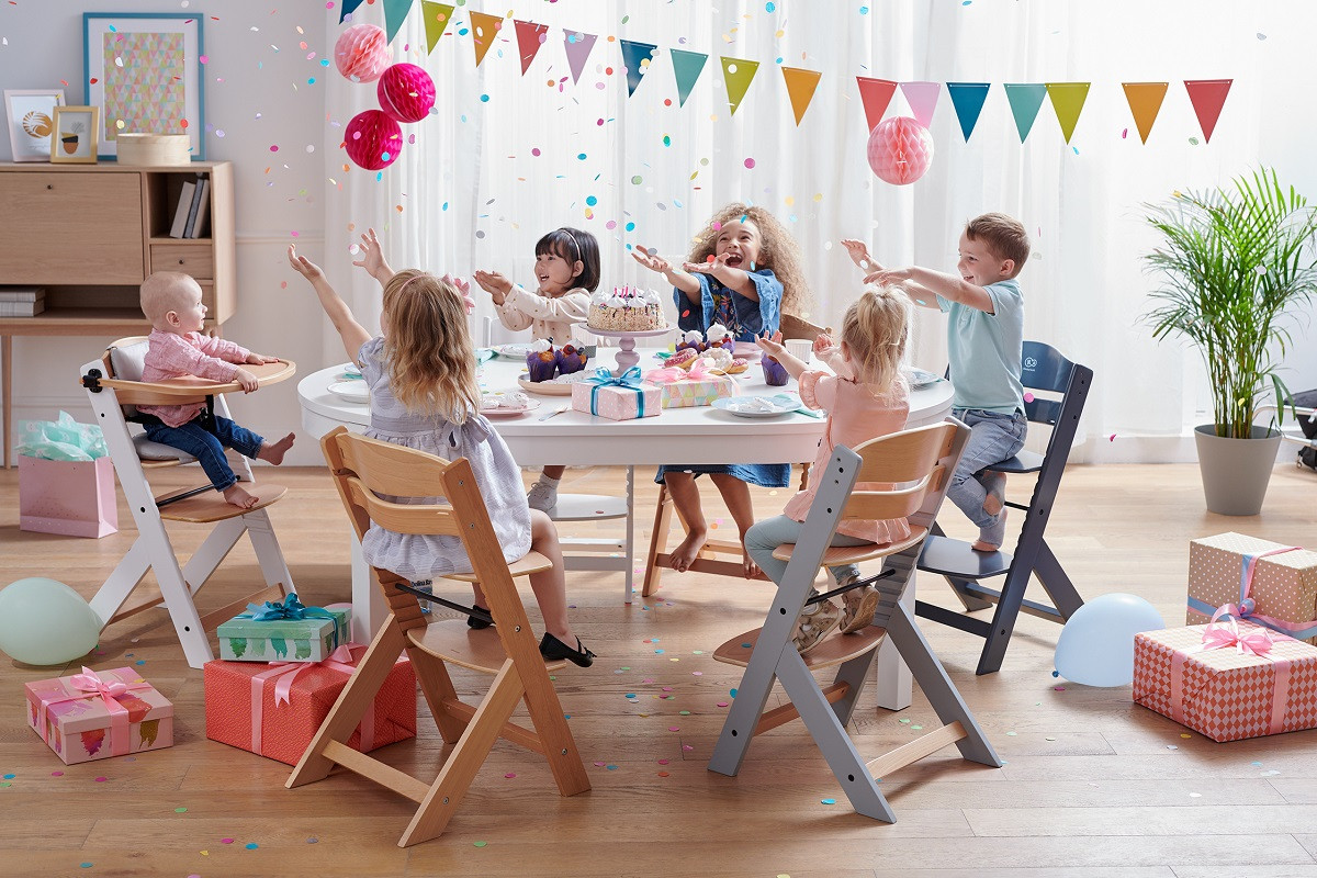 KinderKraft ENOCK high chair wooden/white legs KKKENOCWHT