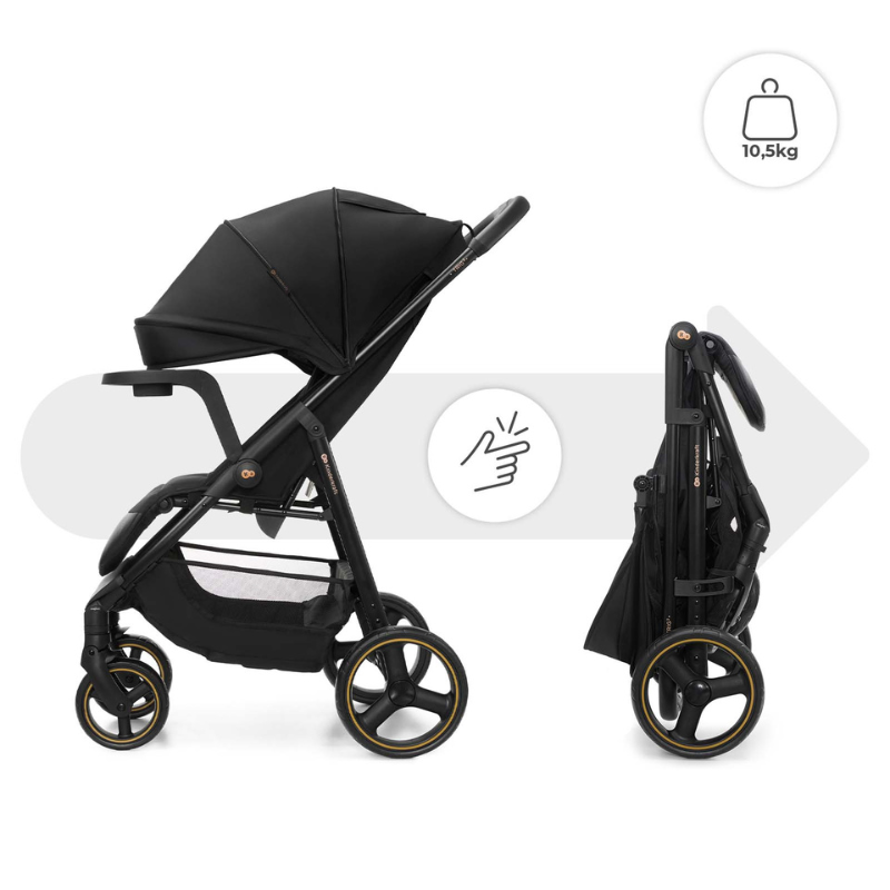 Kinderkraft TRIG 3 бебешка количка с табла ONYX BLACK