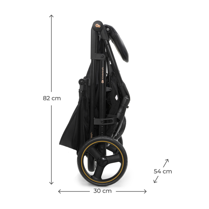 Kinderkraft TRIG 3 бебешка количка с табла ONYX BLACK