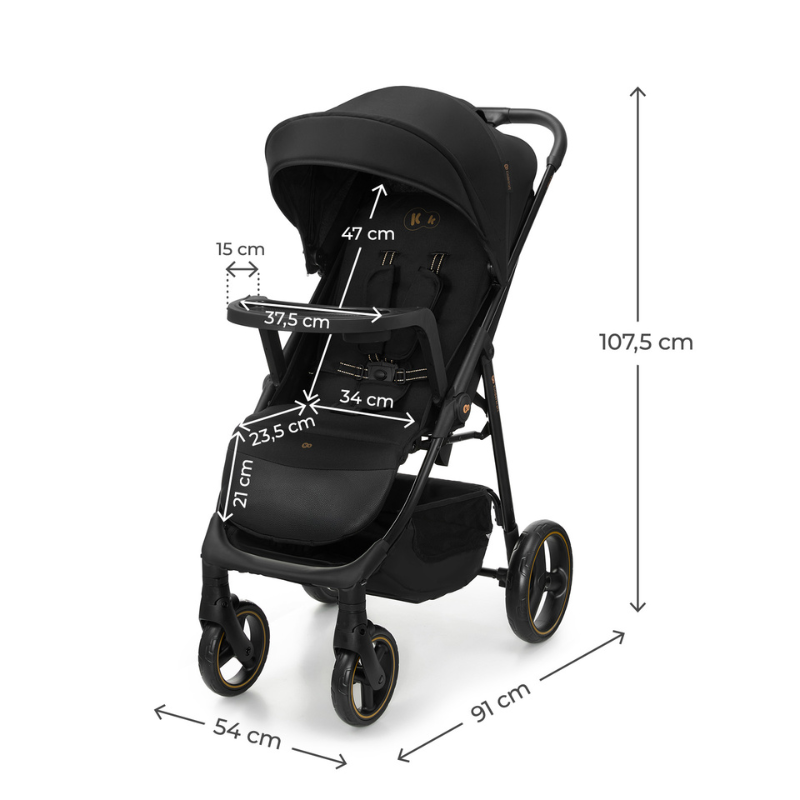 Kinderkraft TRIG 3 бебешка количка с табла ONYX BLACK