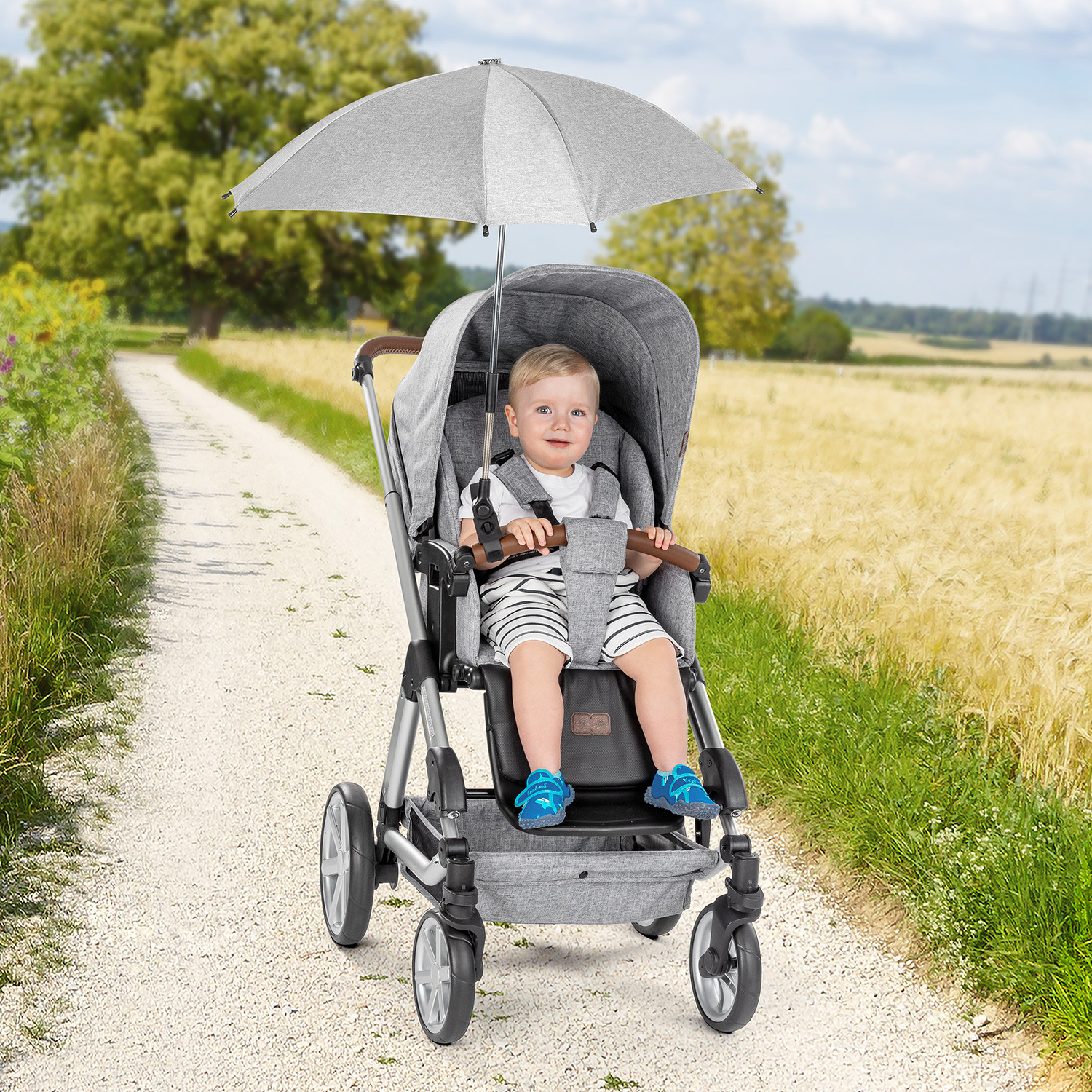 84181 Reer universal umbrella for stroller grey melange