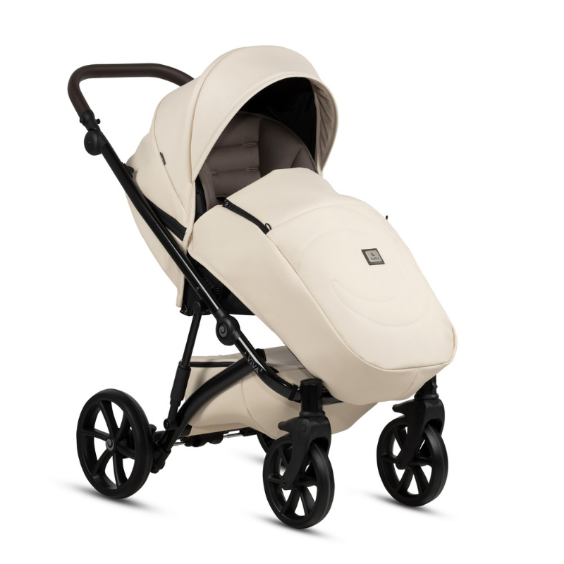 Tutis VIVA 5+ Leather baby stroller 2 in 1 086 Vanilla