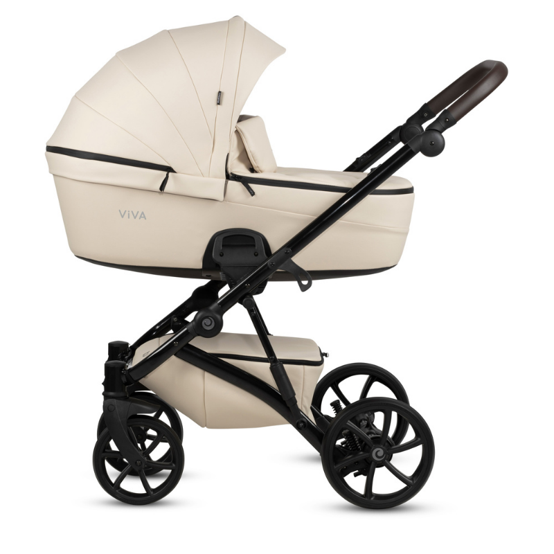 Tutis VIVA 5+ Leather baby stroller 2 in 1 086 Vanilla