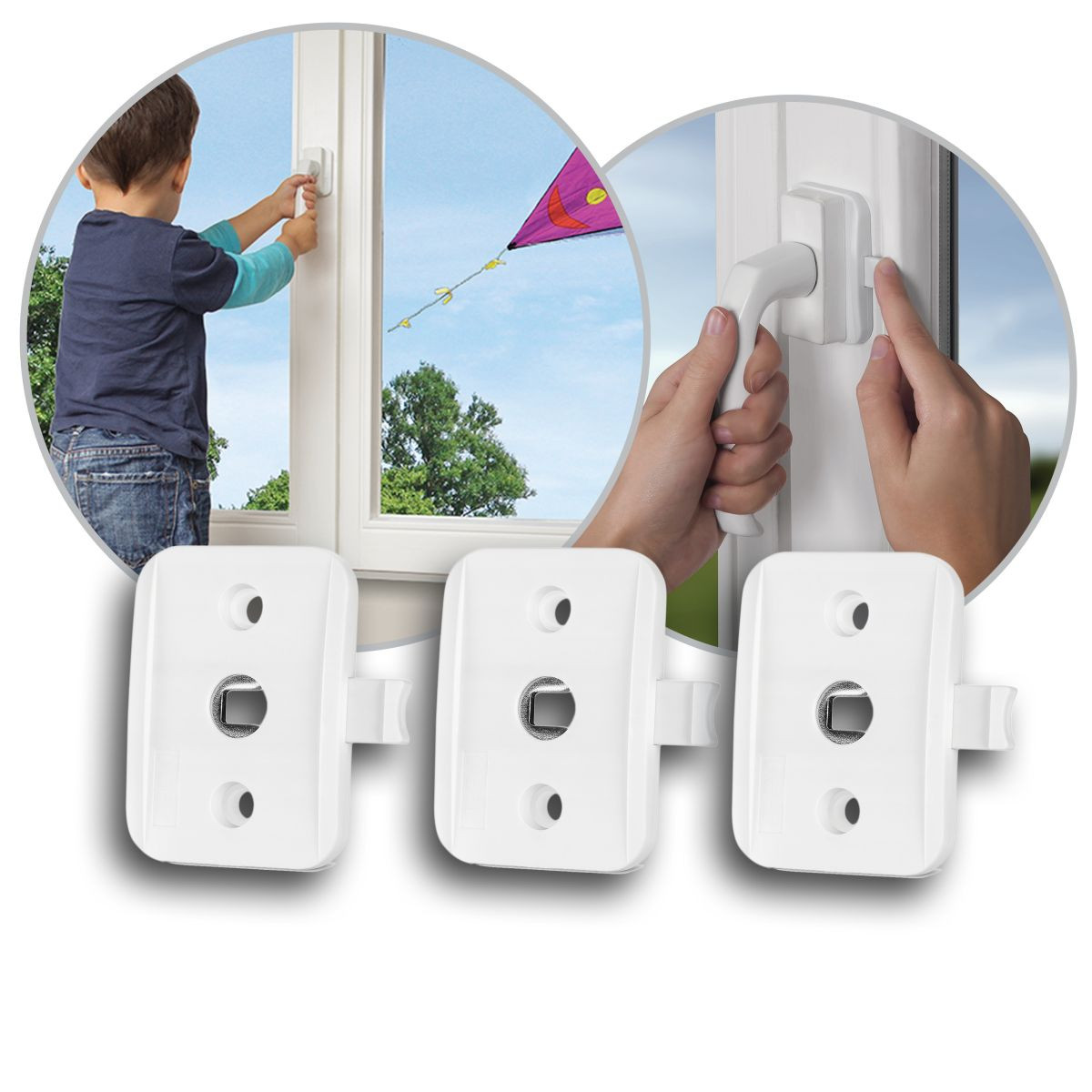 70060 Reer door and window lock 3 pcs WHITE