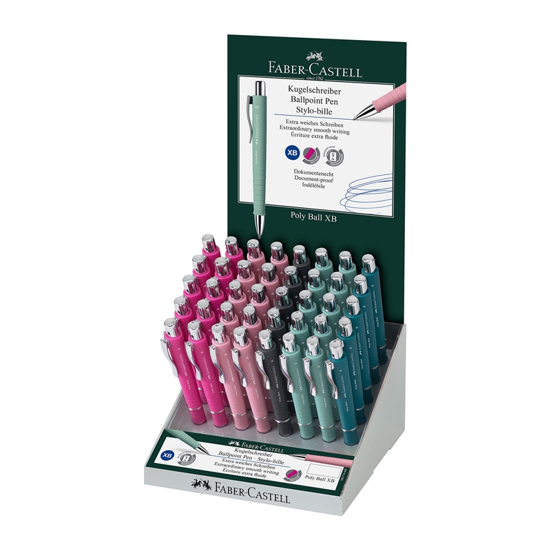 Faber-Castell Химикалка Poly Ball XB, автоматична, 40 броя в дисплей