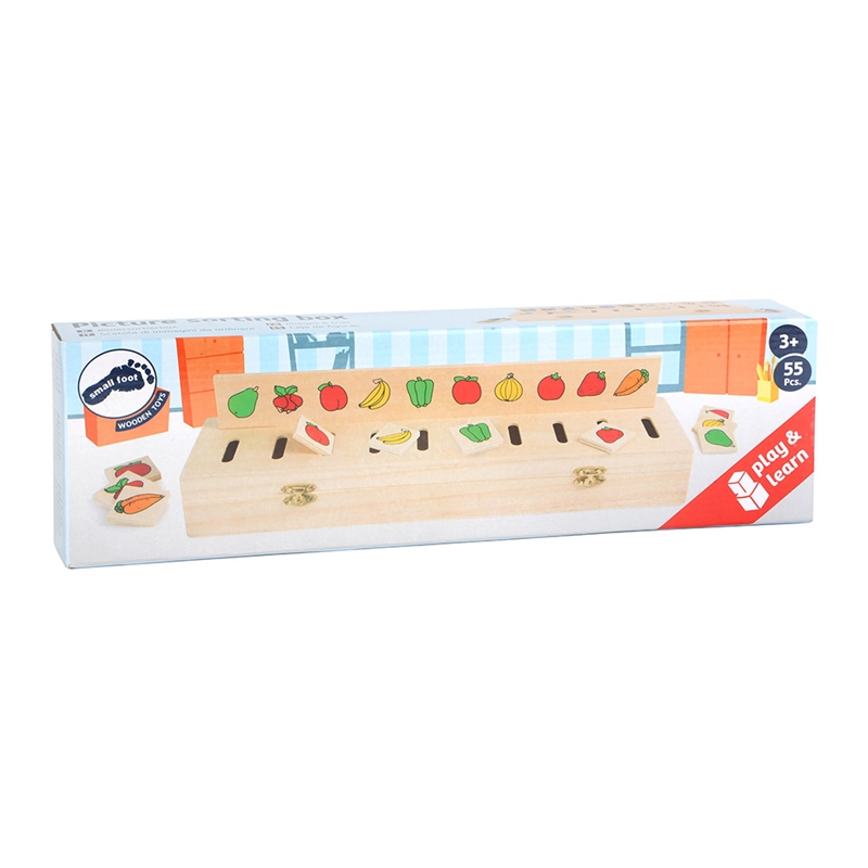 Small Foot Кутия за сортиране, дървена, 55 части