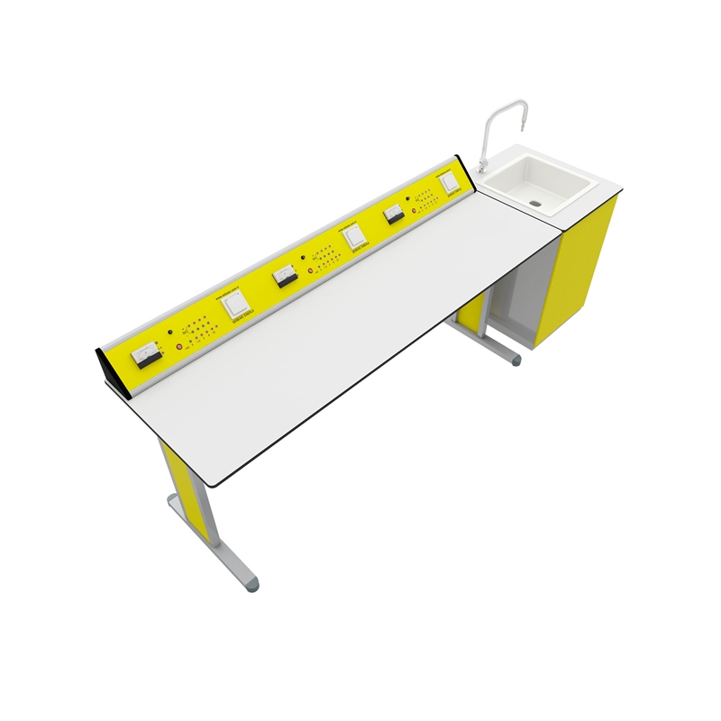 RFG Ученическа маса Flat, лабораторна, 180 х 60 х 75 cm, жълто-бяла