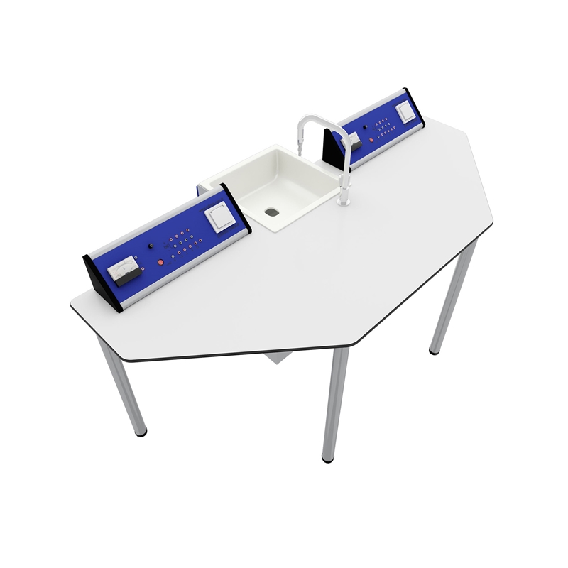 RFG Ученическа маса Quin, лабораторна, 170 х 70 х 75 cm, синьо-бяла