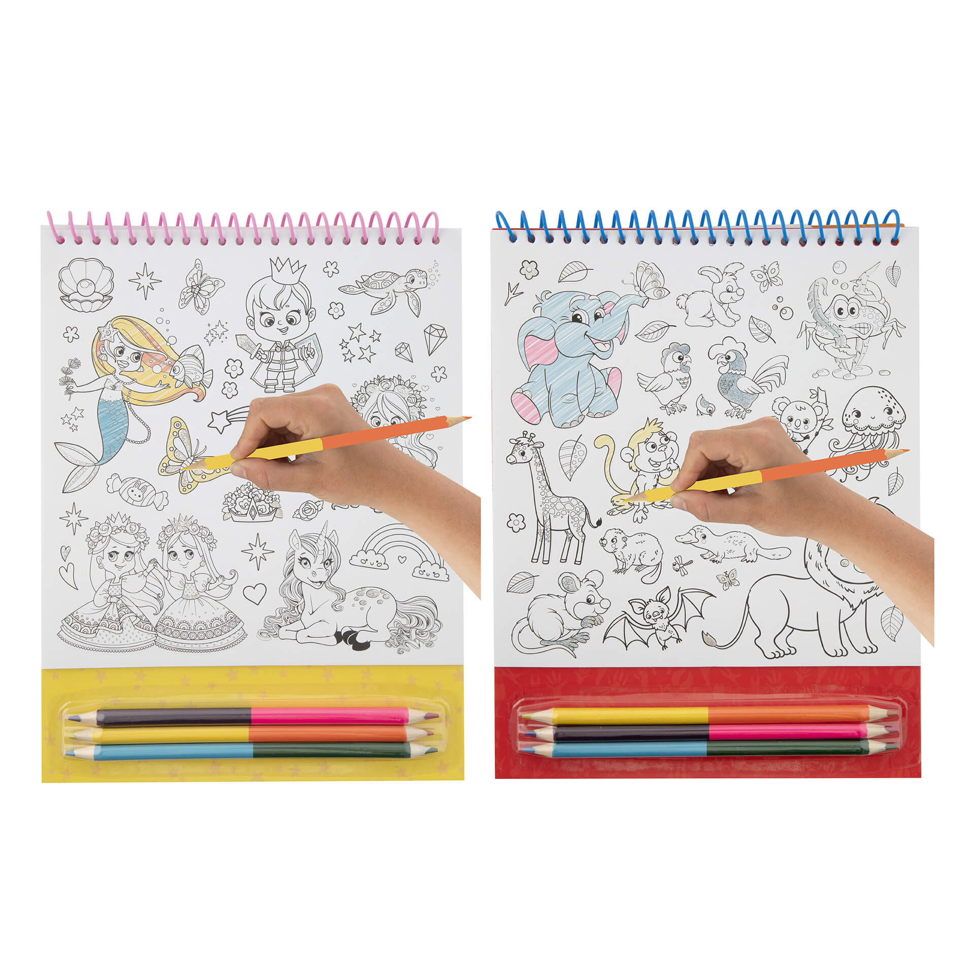 Grafix Sticker colouring book with 3 double-ended pencils, assorted, 48 pieces