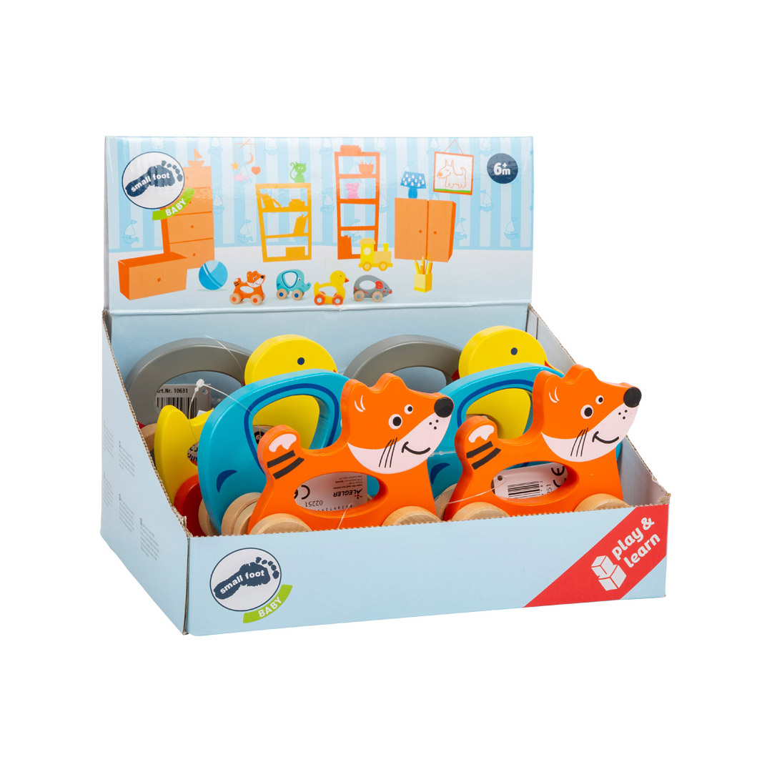 Small Foot Display with baby push toys, 8 pieces