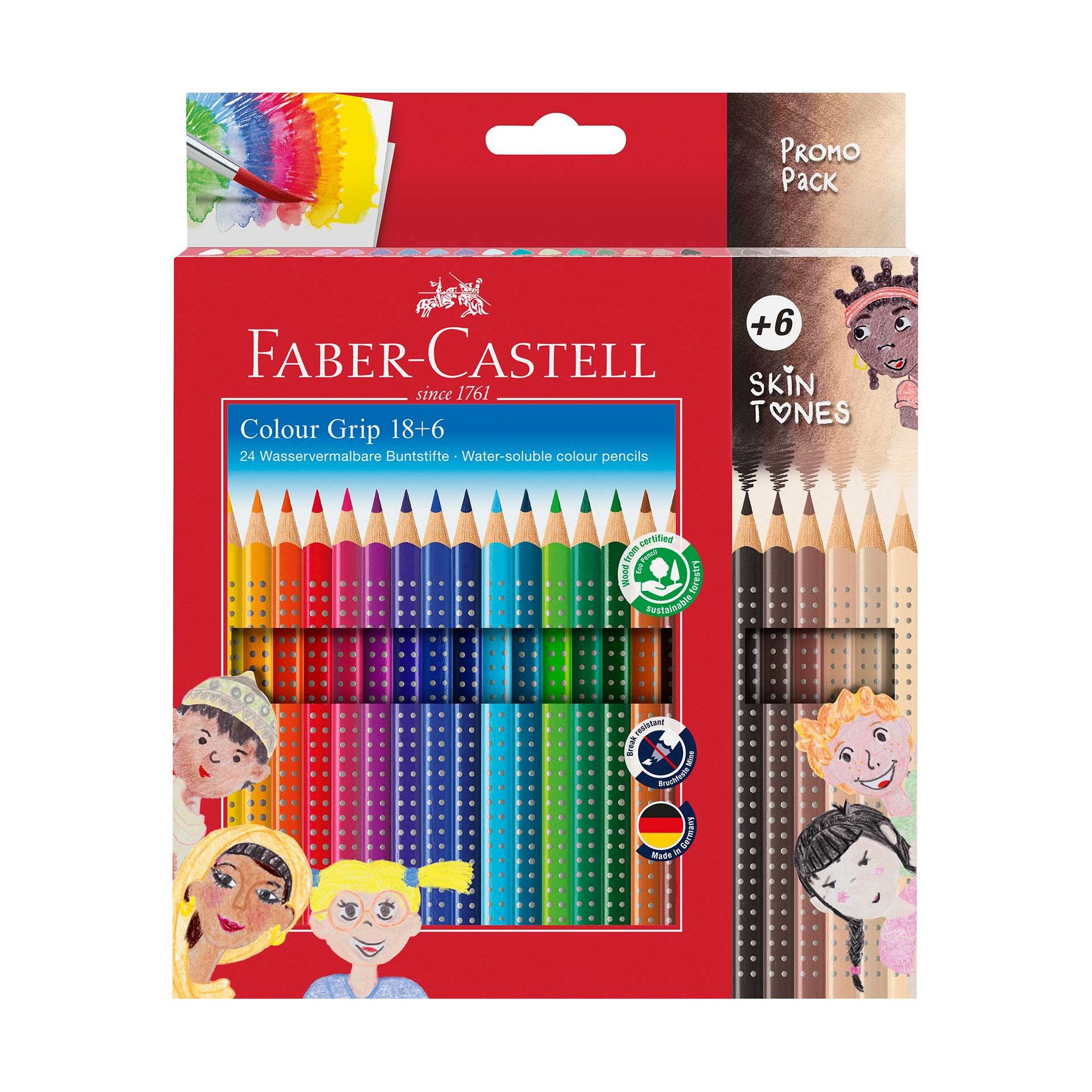 Faber-Castell Colored pencils Grip 2001 - Skintones, 18+6 colors