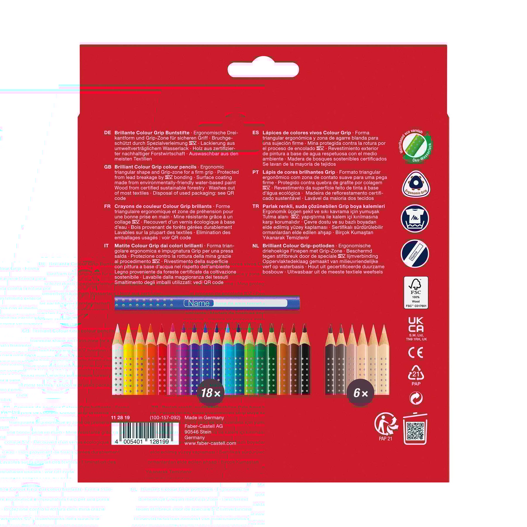 Faber-Castell Colored pencils Grip 2001 - Skintones, 18+6 colors