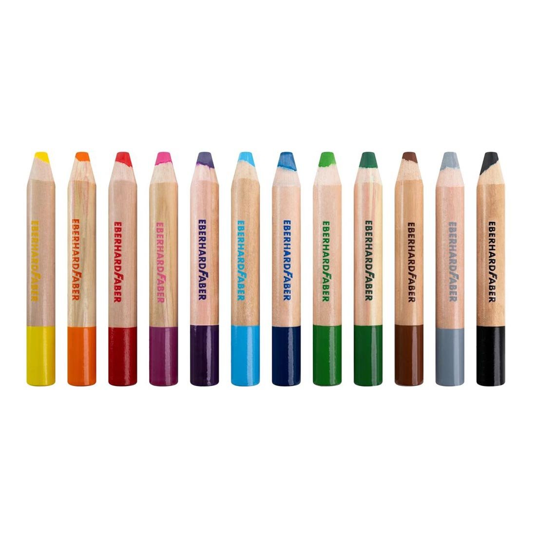 Eberhard Faber Colored Pencils Mini - Maxi, 3 in 1, Jumbo, 12 colors