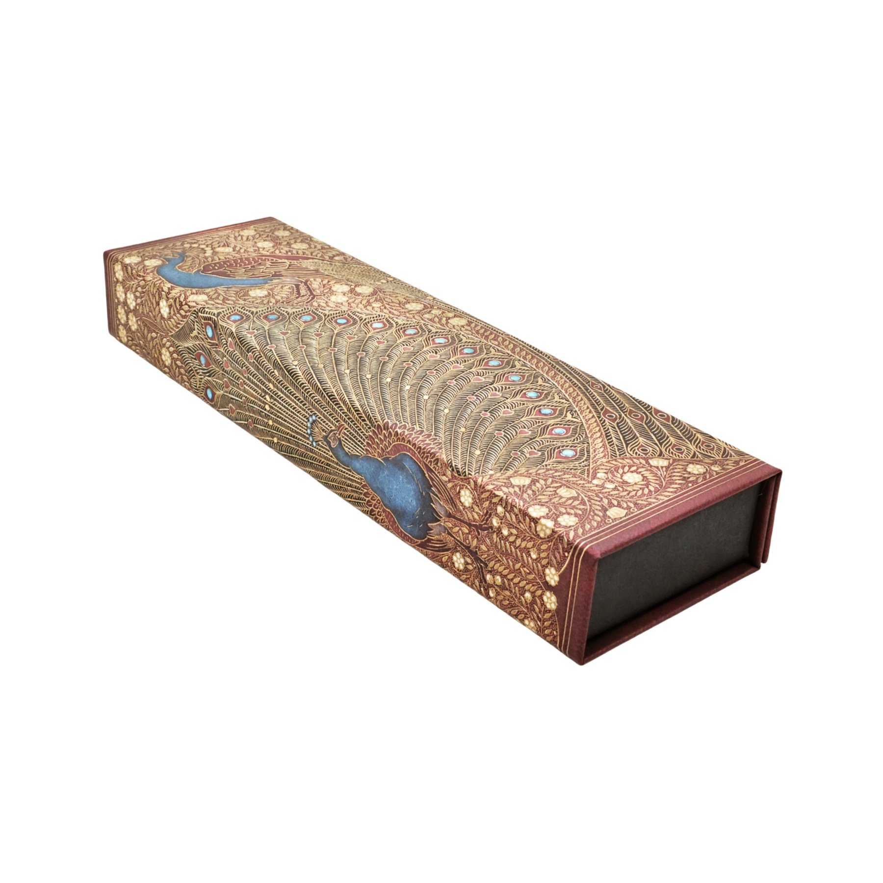 Paperblanks Hafiz's Peacocks Desk Organizer, with two compartments