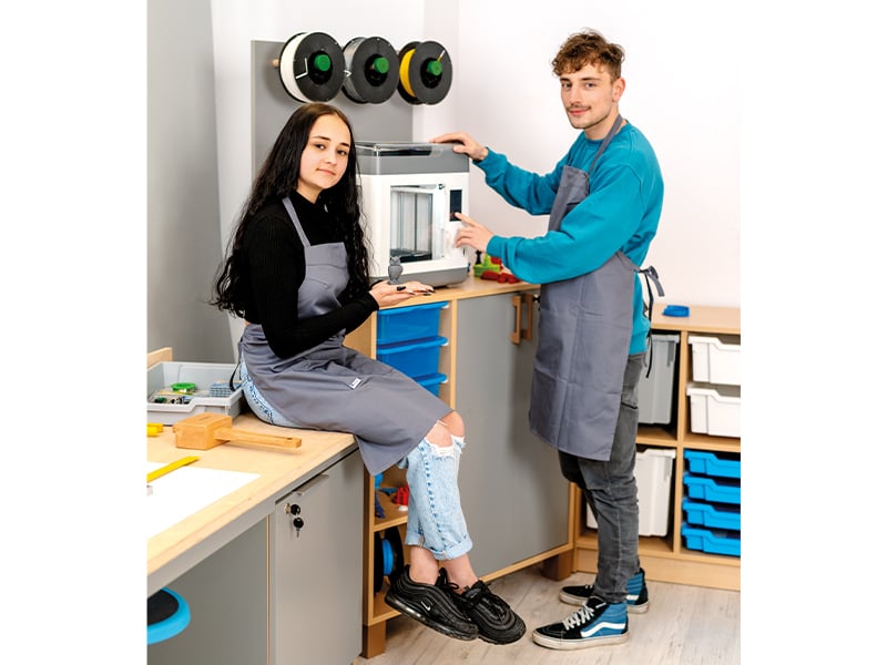 Nowa Szkola 3D printer cabinet, with 3 containers