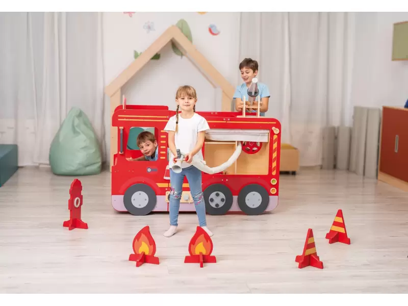 Nowa Szkola Manipulative play area Fire station, 150 x 86 x 108 cm