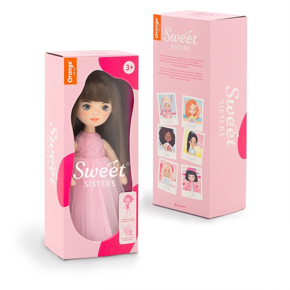 Кукла Софи в розова рокля с рози - Sweet sisters 32см