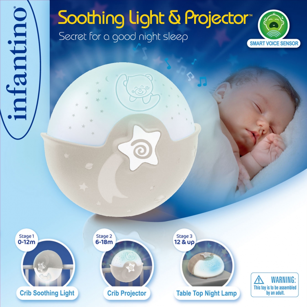 3-in-1 Soothing Light Projector, Infantino, Ecru
