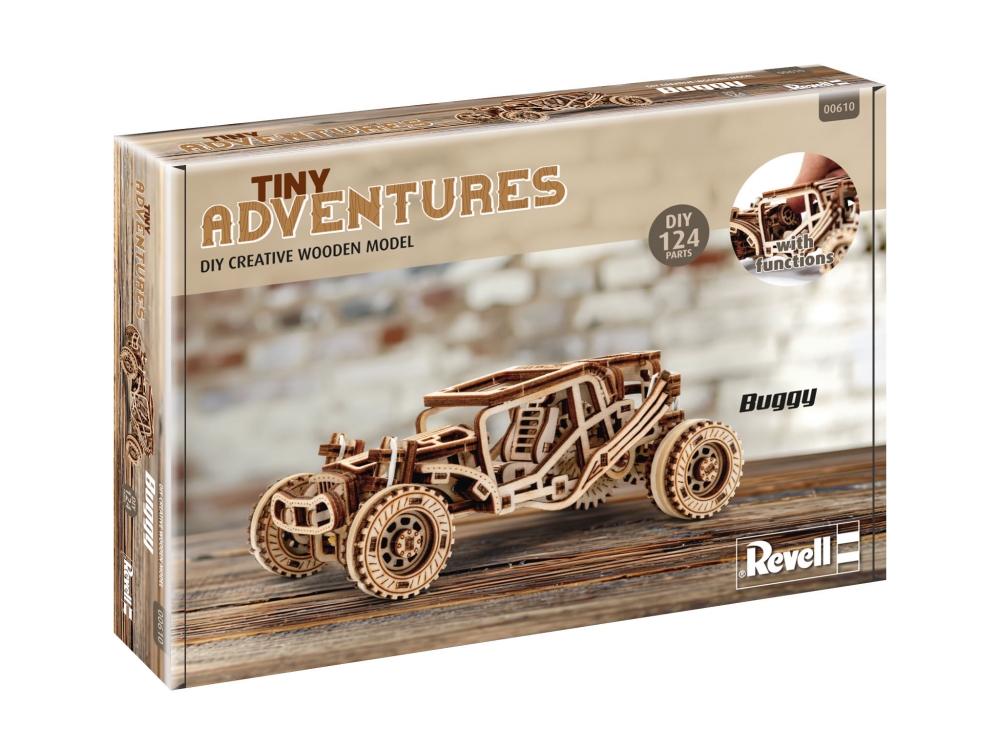 Wooden model kit, Revell, Little Adventures, Buggy, 124 parts