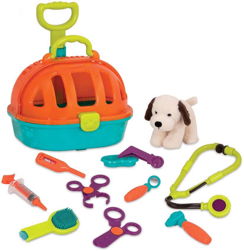 Игрален комплект Ветеринарен център с кученце, 12 части