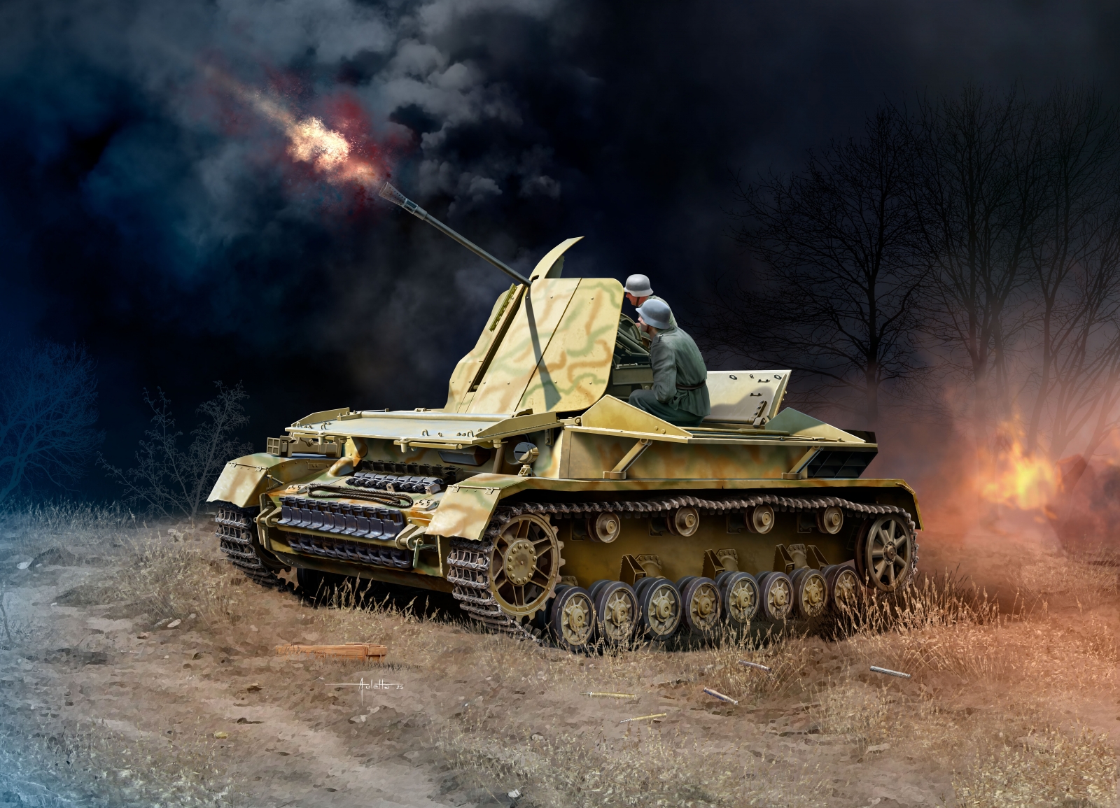 Assembly model, Revell, Flakpanzer IV Möbelwagen 3.7cm Flak 43 Tank, 144 parts