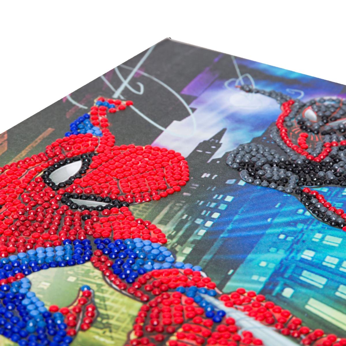 Творчески комплект Направи сам тетрадка с диамантена корица, Спайдърмен, 25.5 х 17.5 х 2.5 см, 5 части