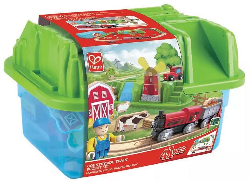 Childrens wooden train in a box Ferma
