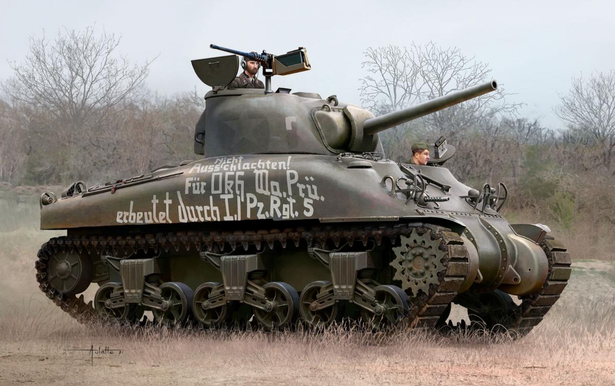 Модел за сглобяване Танк Sherman M4A1, 86 части