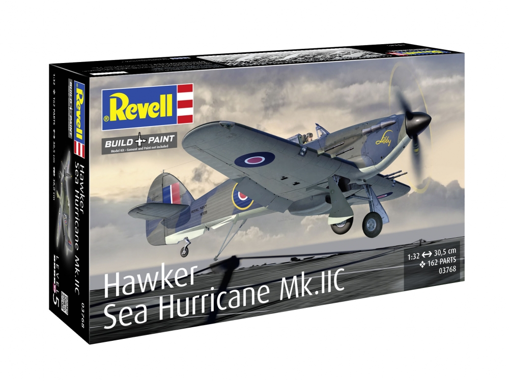 Assembly model, Revell, Hawker Sea Hurricane Mk.IIC fighter, 162 parts