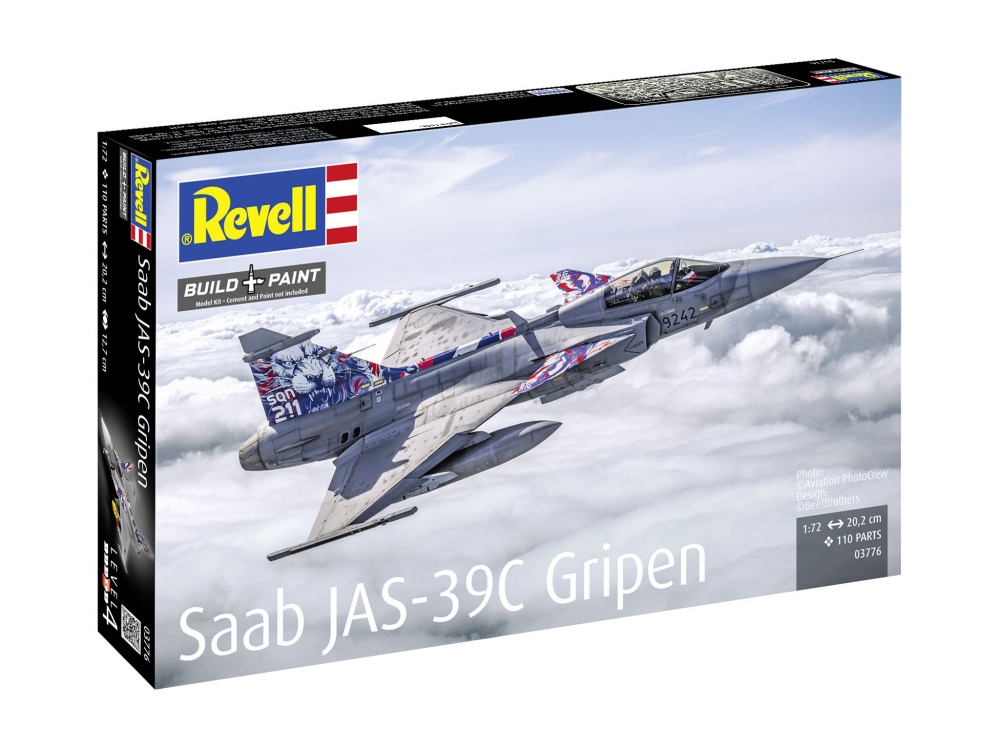 Сглобяем модел, Revell, Шведски изтребител Saab JAS-39C Gripen, 110 части