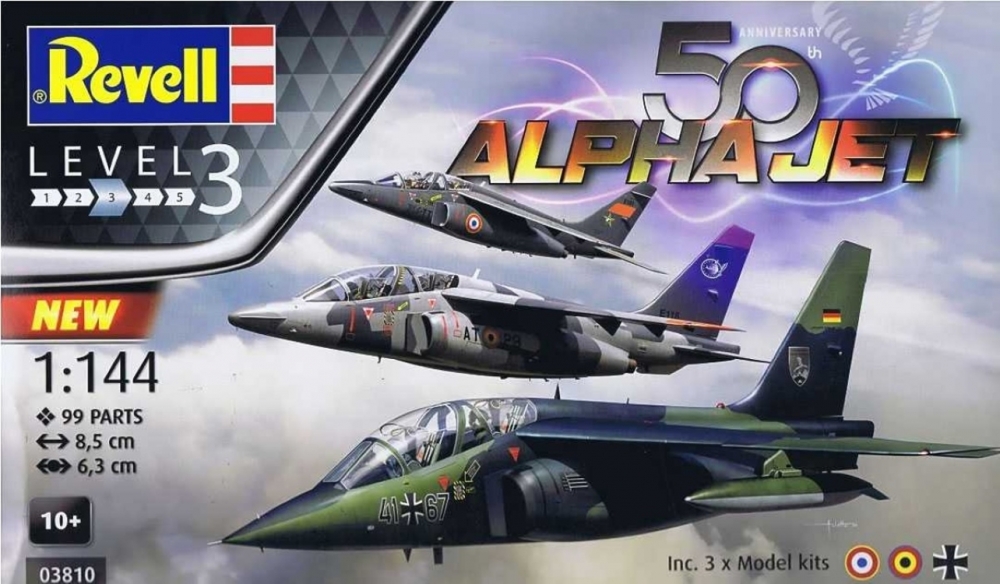 Комплект модели за сглобяване 50-та годишнина на Alpha Jet, 3 броя