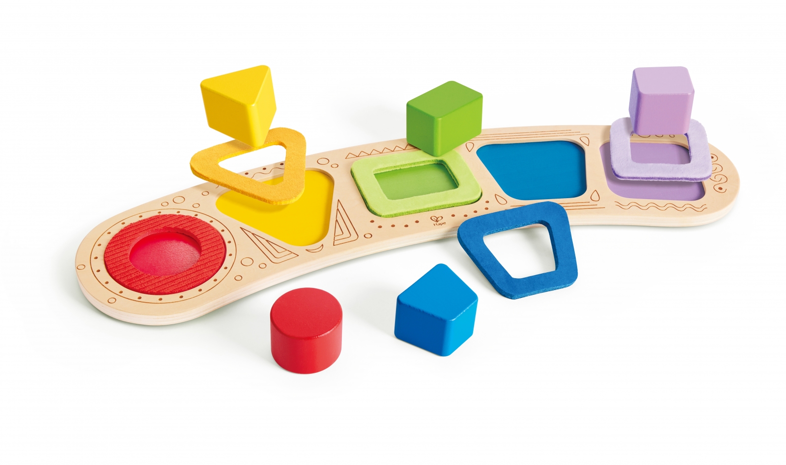 Дървен пъзел с форми за сортиране, Hape, 11 части