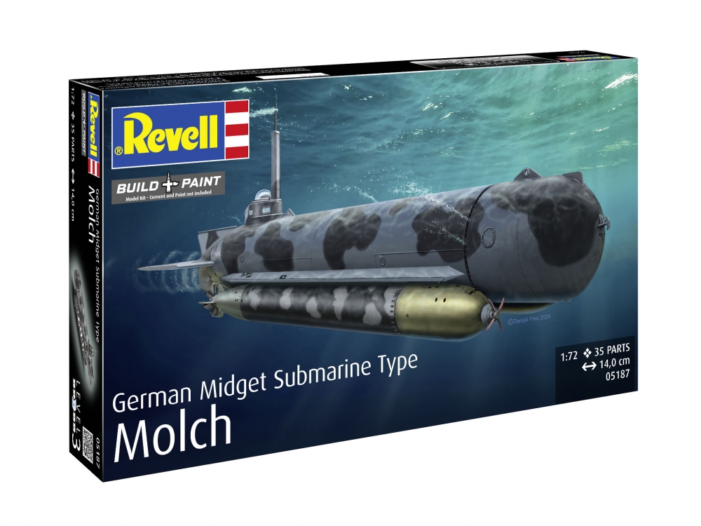 Assembly model, Revell, German mini-submarine Molch, 35 parts