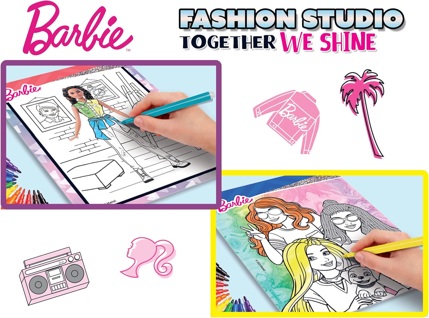 Creative set, Lisciani, Barbie, Fashion studio folder, Together we shine