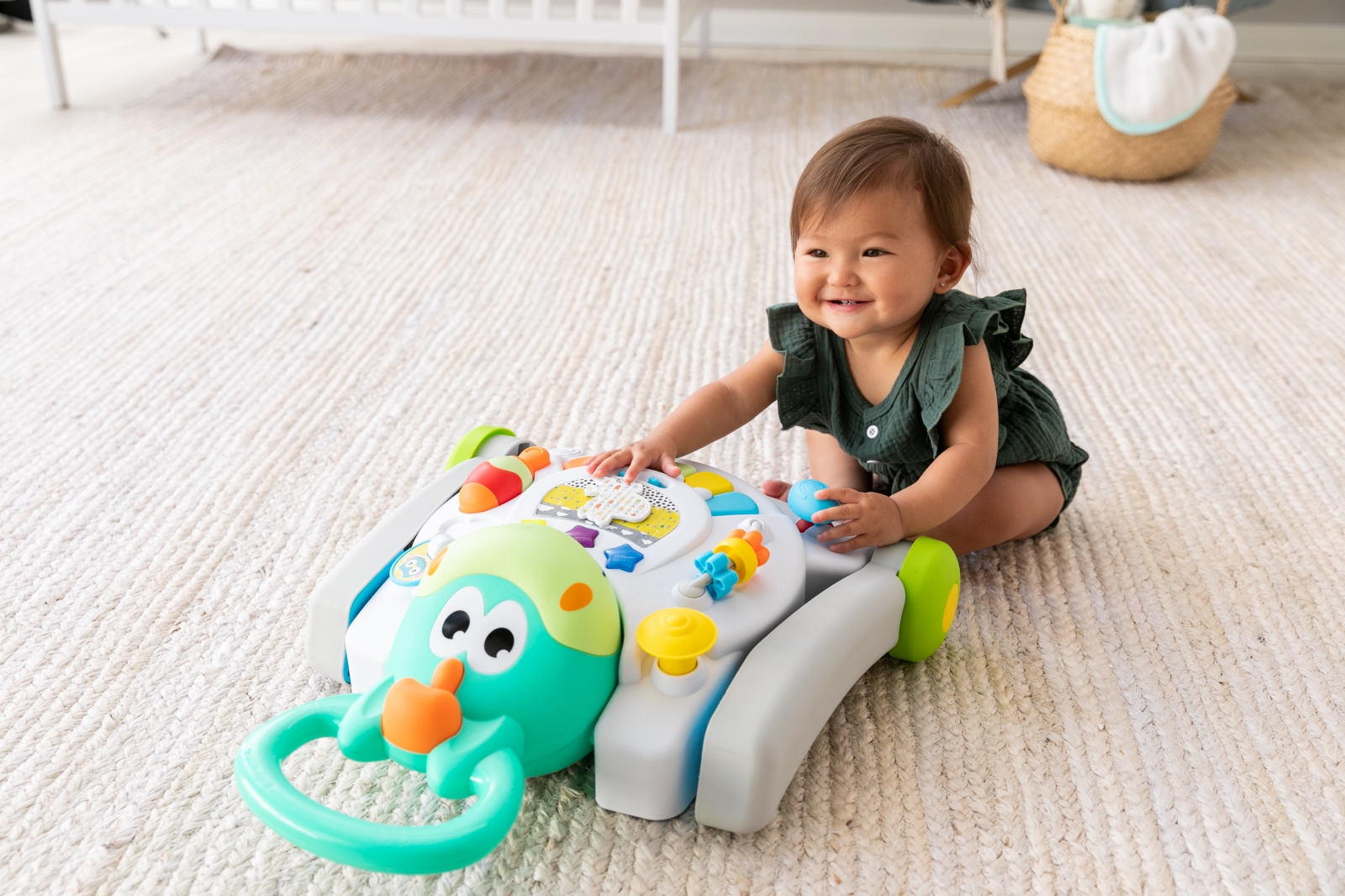 Interactive toy, Infantino, 3 in 1 Baby Walker and Horse Table, White