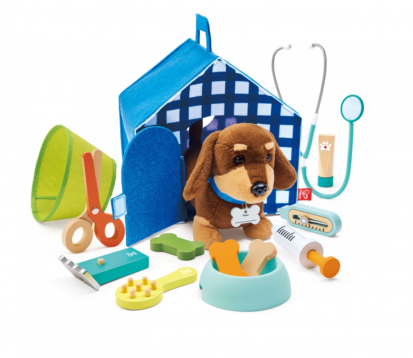 Комплект за игра, Hape, Ветеринарски комплект, 16 части