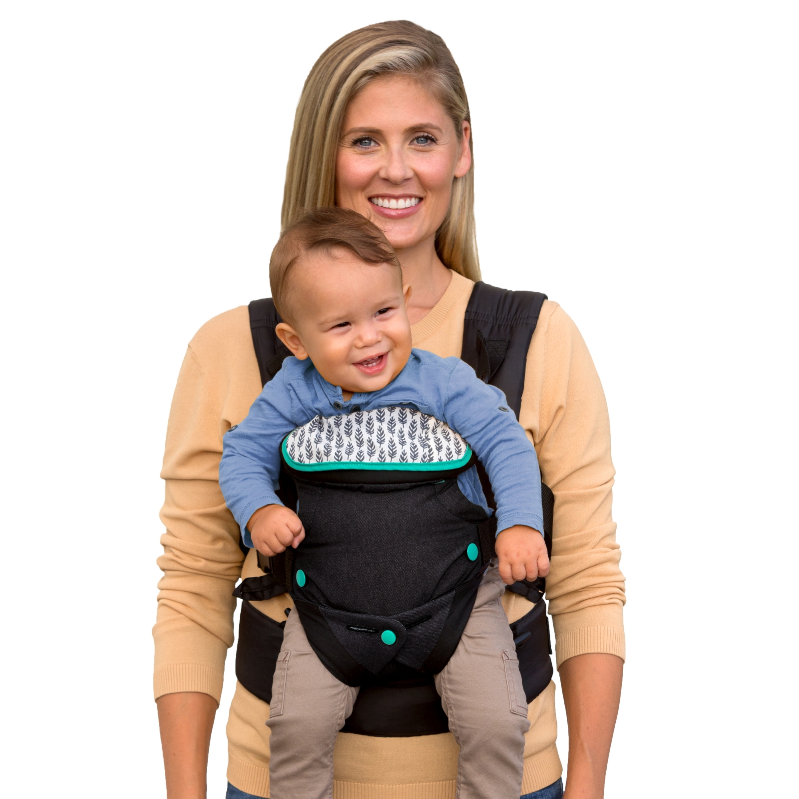 Ergonomic baby carrier, Infantino, Flip 4 in 1, Black, from 3.6 to 14.5 kg.